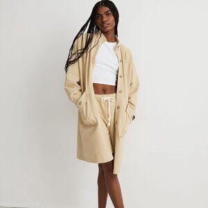 Madewell Structured Terry Longline Coat - Pale Lichen